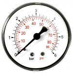 Manometr grzewczy 63 mm, 0-6 bar, R1/4" rad, KL. 1,6 axialny